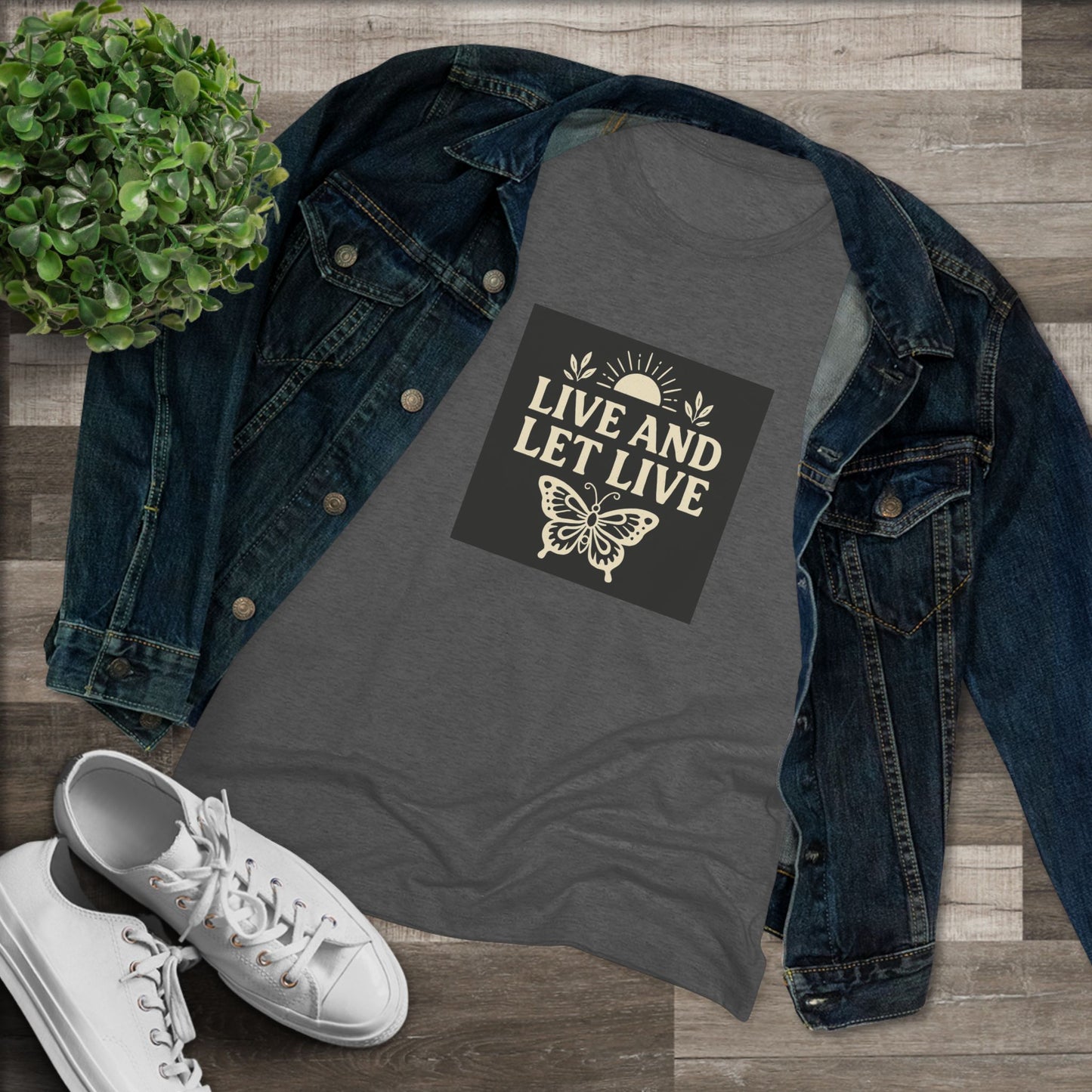 Women's Triblend Tee - Live and Let Live Shirt, Inspirational Tee, Nature Lover Gift, Positive Vibes T-Shirt, Eco-Friendly Apparel