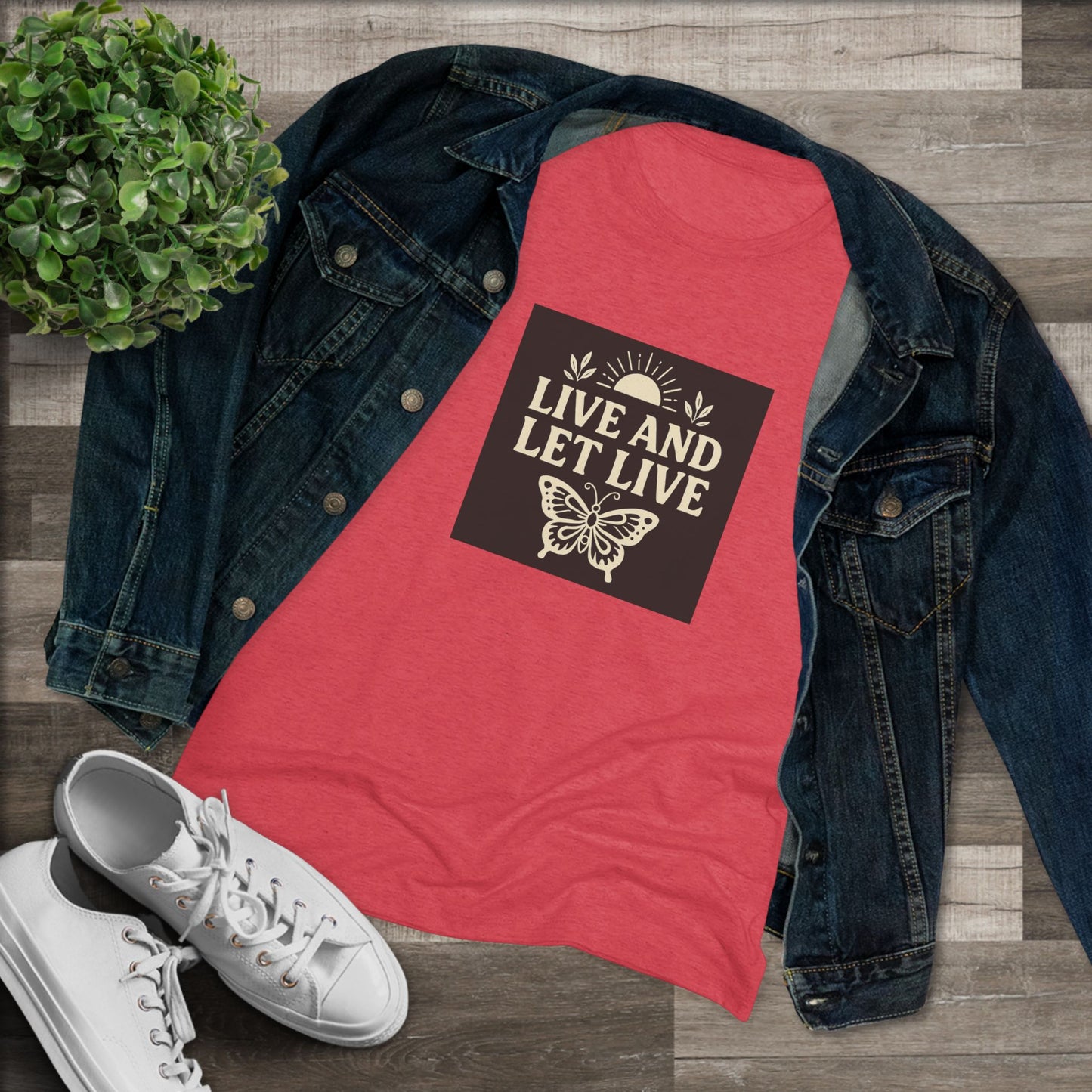 Women's Triblend Tee - Live and Let Live Shirt, Inspirational Tee, Nature Lover Gift, Positive Vibes T-Shirt, Eco-Friendly Apparel