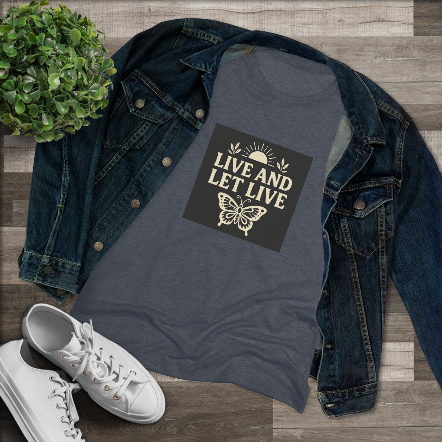Women's Triblend Tee - Live and Let Live Shirt, Inspirational Tee, Nature Lover Gift, Positive Vibes T-Shirt, Eco-Friendly Apparel