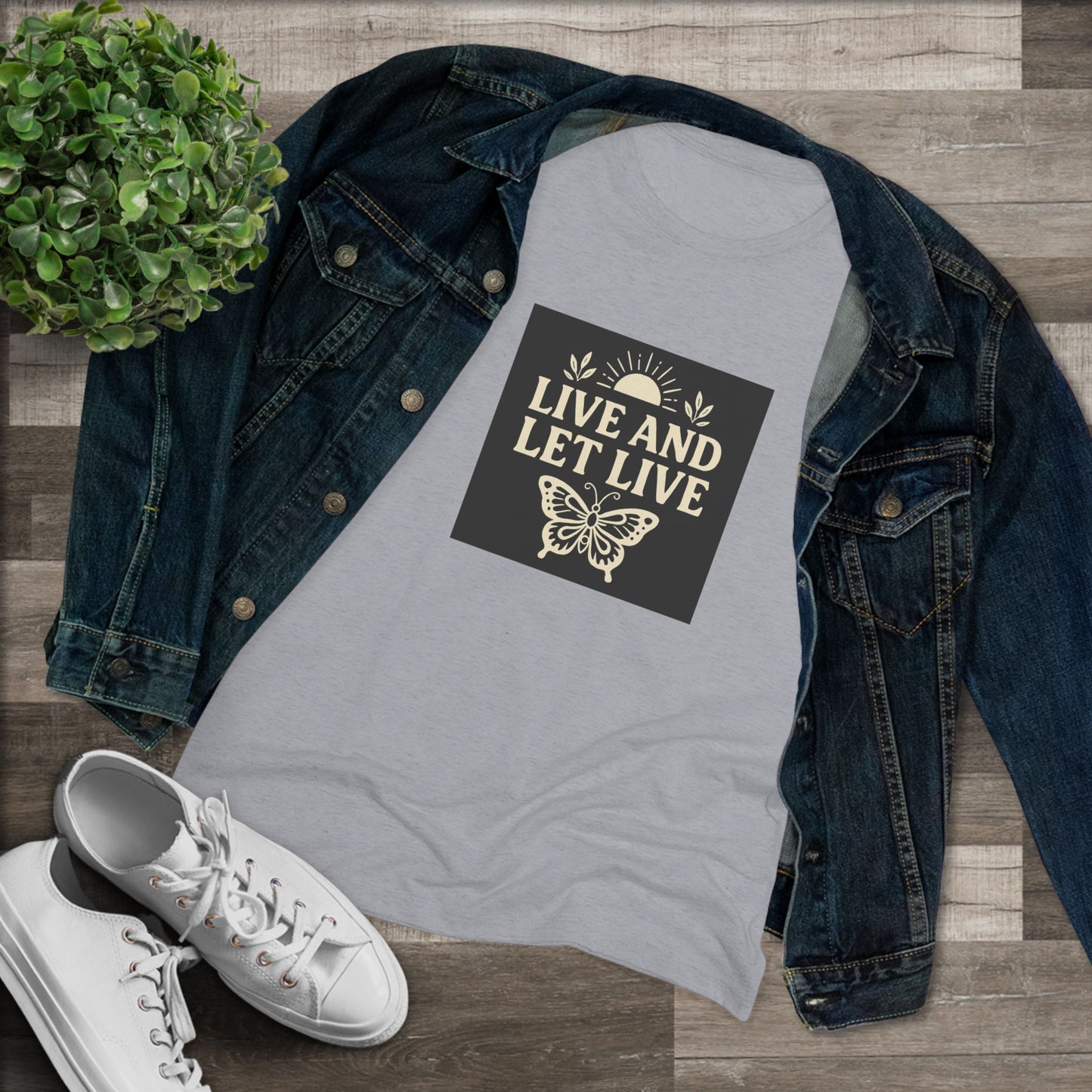 Women's Triblend Tee - Live and Let Live Shirt, Inspirational Tee, Nature Lover Gift, Positive Vibes T-Shirt, Eco-Friendly Apparel